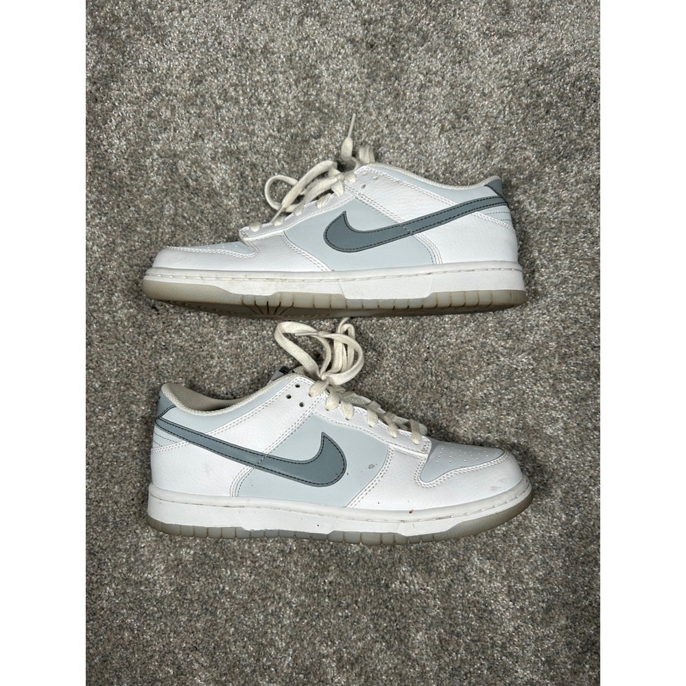 Nike Dunk Low White Grey Kids Sneakers Low Top Leather Shoes